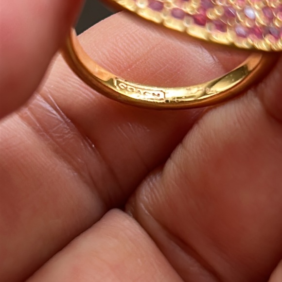 🖤Pink crystal pave ring by COACH - Picture 8 of 11